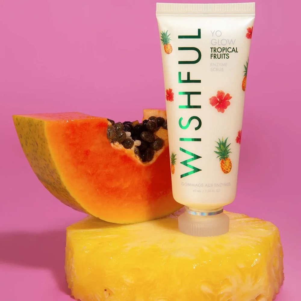 Wishful Huda Beauty Yo Glow Tropical Fruits Enzyme Scrub 1.35 oz DISCONTINUED